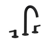 Axor One - Mitigeur de lavabo avec garniture de vidage Push-Open, installation à 3 trous, noir mat 48050670