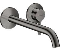 hansgrohe AXOR One robinetterie de lavabo encastrée pour montage mural, avec poignée levier, bec 220mm, 48120330, Couleur: Chrome noir poli
