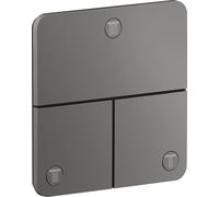 AXOR ShowerSelect ID, système de sélection de douches encastré, modèle softsquare, pour 3 fonctions, finition noir chromé poli