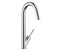 Hansgrohe Mitigeur de cuisine Axor Starck 10822800 bec pivotant à 360° sur pied acier inoxydable