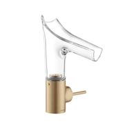 hansgrohe AXOR Starck V mitigeur monocommande de lavabo 140 avec bec verseur en verre et vidage escamotable, 12112140, Couleur: Bronze brossé
