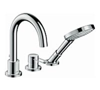 Axor Uno Mélangeur bain 3 trous sur rebord 38436000 chromé, avec poignée en boucle