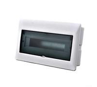 Axorafow Boîte de distribution rail DIN 15 voies avec PC transparent, coque en acier, panneau électrique intérieur extérieur, installation murale