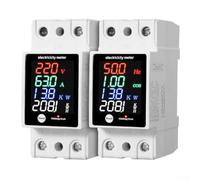 Axorafow Compteur d'électricité numérique AC 30-400 V, moniteur de puissance multifonction pour tension et courant de tension, retardateur de flamme, rail DIN pour la maison et le bureau
