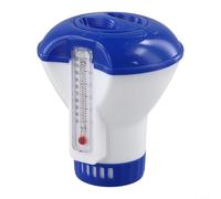 Axorafow Distributeur de tablettes pour piscines creusées et hors sol, spas et jacuzzis - Flotteur flottant avec thermomètre à double échelle intégré (°F/°C), compatible avec les tablettes de 3,8 cm