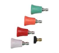 Axorafow - Ensemble de buses de nettoyeur haute pression avec raccord rapide à code couleur 0°/15°/25°/45° Buse noire grand angle pour usage résidentiel commercial en laiton plus construction en
