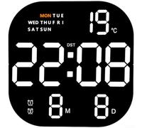Axorafow Horloge murale numérique, réveil LED avec télécommande à gradation automatique, affichage du calendrier, de la température, du jour de la semaine, pour bureau, chambre à coucher, salon