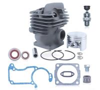 Axorafow Kit de cylindre de 44,7 mm MS260 026 pour tronçonneuse, ensemble de reconstruction du moteur supérieur avec joint d'étanchéité et soupape de décompression