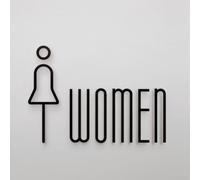 Axorafow Plaque de signalisation de toilette pour étiquette murale et porte en acrylique, autocollant élégant avec finition galvanisée, décoration de salle de bain (B)