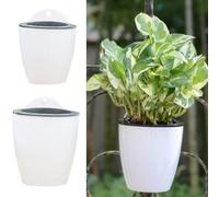 Axorafow Pot de fleurs en plastique à arrosage automatique avec 11 cm/13 cm - Plantes absorbantes d'intérieur - Résine transparente à suspendre au mur pour diamètre de panier d'eau (110#blanc)