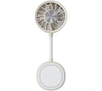 Axorafow Ventilateur à clip magnétique blanc de 2000 mAh avec tuyau flexible et bloc de glace de refroidissement, refroidisseur portable mains libres à 3 vitesses pour l'extérieur, les voyages, le