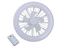 Axorafow Ventilateur LED E27 avec contrôle du ventilateur - Économie d'énergie - Boîtier à distance - À visser dans la chambre à coucher - Lampe ABS blanche (lumière blanche)