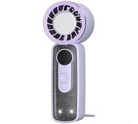 Axorafow Ventilateur portable de refroidissement à glace avec 199 vitesses, ventilateur de bureau rechargeable par USB avec plaque de refroidissement semi-conducteur, lumière LED pour voyage, bureau