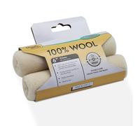 Axus Decor Lot de 2 manchons de rouleau à peinture 100% laine naturelle, pour surface lisse en bois et métal - Compatible avec les mini poignées standard (tige de 6 mm), blond