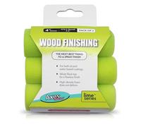 Axus Decor Lot de 3 manchons de rouleau finition bois - 100 mm - Mousse de haute qualité - Pour projets professionnels et de bricolage, compatibles avec peintures à base d'eau et solvants - Vert