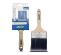 Axus Decor Pinceau professionnel (couleur bleue) - 100 mm - Pour toutes les peintures, filaments de poils synthétiques, manches en bois de castor - Acier inoxydable résistant à la rouille
