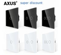 AXUS interrupteur tactile ue capteur de lumière commutateurs cristal verre LED bouton panneau puissance AC100-240V 1/2/3 Gang applique Interruttore