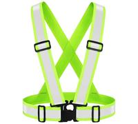 AYBUY Gilet Jaune Réfléchissant de Sécurité,Gilet Fluorescent de Sécurité | Harnais Ajustable et Élastique Haute Visibilité,Respirant et Léger,pour Vélo, Course à Pied, Moto et Trottinette Électrique