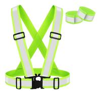 AYBUY Gilet Jaune Réfléchissant de Sécurité,Gilet Fluorescent de Sécurité | Harnais Ajustable et Élastique Haute Visibilité,Respirant et Léger,pour Vélo, Course à Pied, Moto et Trottinette Électrique