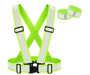 AYBUY Gilet Jaune Réfléchissant de Sécurité,Gilet Fluorescent de Sécurité | Harnais Ajustable et Élastique Haute Visibilité,Respirant et Léger,pour Vélo, Course à Pied, Moto et Trottinette Électrique