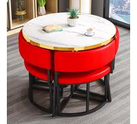 AYCDL Ensemble de 4 tables de salle à manger rondes modernes avec chaises pour économiser de l'espace Vert Taille unique