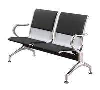 AYCDL Ensemble de bancs de salle d'attente robustes et confortables avec accoudoirs et dossier, sièges de hall pour aéroport, banque, salon et salles de conférence, noir, noir