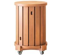 AYCDL Lot de 4 tabourets empilables en bois - Tables gigognes rondes multifonctionnelles pour salon, salle à manger, balcon - Tabourets de bar et tables d'appoint peu encombrants, couleur bois de