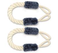 AYESY Arrêts de Portes Corde, 2 Pièces Bleu Coton Porte Cale, Corde de sécurité pour Portes Anti Pincement Stop Porte Anti Collision Butoir Butée pour Enfants Bébés Animaux Protection