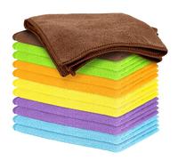 AYESY Chiffons de Nettoyage Microfibre, 12 Pièces Chiffons en Microfibre Ensemble Très Absorbants Torchon Multifonctionnel Torchon Réutilisable sans Traces pour la Cuisine (Multicolore), 30 * 30cm