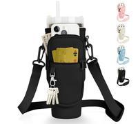 AYESY Sac de Transport de Bouteille d'eau, Noir Stanley 40oz Tumbler Sac Bouteille d'eau avec Pochette de Téléphone bandoulière réglable pour la Marche, Le Voyage et Le Camping
