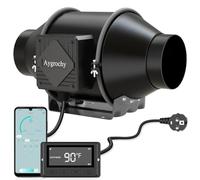 Aygrochy 100mm App Extracteur d'Air 30W, Moteur EC triphasé avec programmation de la température et de l'humidité, ventilateur d'extraction de 2800 tr/min pour Booster, tentes de culture.