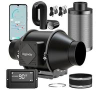 Aygrochy 100mm Wifi App Ventilateur en Ligne Kit avec régulateur de température et d'humidité, Extracteur d'air avec Filtre à Charbon d'air et Tuyau d'évacuation pour Culture hydroponique
