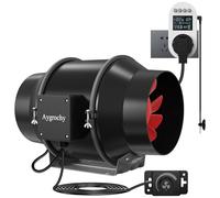 Aygrochy Extracteur d'Air 150mm,prise intelligente avec capteur d'humidité | Ventilateur d'extraction (416m³/h) ; Convient aux tentes de culture et aux systèmes de ventilation hydroponique