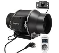 Aygrochy Réglable Extracteur d'Air 150mm Ventilateur d'extraction 688 m³/h,Prise de Courant Dotée d'une Minuterie, d'un Délai et de Capteurs de Température et d'humidité für Hydrokulturen,Belüftung.