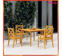 Ayhao Table de jardin 110x110x75 cm Bois d'acacia solide AB310302 123456