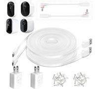 AYIIFEI Lot de 2 câbles de charge d'extérieur de 7,9 m pour caméra de sécurité Arlo Essential (1 à 3 générations), Essential/XL (1ère génération), Essential 2K/XL (2e/3e génération) et Arlo Pro 2K HDR