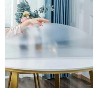 AYLFBFU 47cm Nappe de Table Givré Transparente, Imperméable, Moderne, Durable et sans Odeur, Ronde Nappe Transparente épaisse, Nappe Enduite Ronde pour Bureau/Table à Manger, Matt 1.5mm