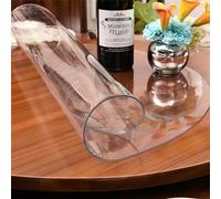 AYLFBFU 69cm Nappe de Table Ronde Transparente, Antisalissure, sans Danger pour Le Contact Alimentaire, Nappe Rond Plastique, Nappe Ovale Transparente pour Les Pique-Niques, Transparente 2mm