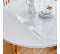 AYLFBFU 78cm Nappe Transparente Ronde, 1mm Imperméable à l'eau Premium Résistant à la Chaleur, Nappe Transparente de Protection, Nappe PVC Ronde pour Table Basse/Meuble TV, Transparente 1mm