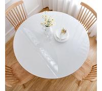 AYLFBFU Ronde Nappe Transparente 40cm, Imperméable, Bord biseauté à 65° Protection de la Peau, Nappe Toile Cirée Nappe Enduite Ronde pour Comptoir de Salon, Transparent 1mm
