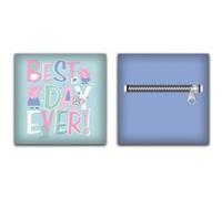 AYMAX Coussin en Peluche avec poche Peppa Pig - Best Day Ever ! - Bleu 35x35 cm Bleu G