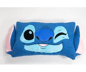 Aymax, Coussin Stitch Sherpa decoratif en Sherpa Stich 75x45cm, Coussin en Forme de tête de Stitch