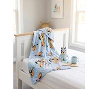Aymax Couverture en Flanelle avec Capuche 120x150cm Bluey | All-Over, 100% Polyester, Licence Officielle