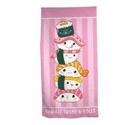 Aymax Drap de plage Kawaii Sushi 70×140 cm 100% polyester séchage rapide Rose