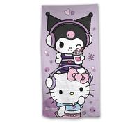 Aymax Serviette de plage Hello Kitty & Kuromi Polyester ultra absorbante 70x140 cm