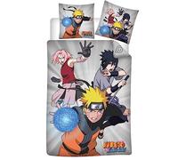 AYMAX Naruto Shippuden - Trio - Parure de Lit (140 x 200 cm, 100% poliéster), diseño de Flores
