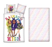 Parure de Lit - Rainbow High - 3 pcs - Housse de couette 140x200 cm - Drap housse 90x200 cm - Taie 63x63 cm
