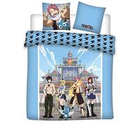 Aymax Parure de Lit Double Fairy Tail, Housse de Couette 240x220 cm + 2 Taies d'oreiller 63x63 cm, 3 Pièces, 100% Microfibre
