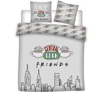 AYMAX Parure de lit double réversible Friends - Central Perk - 220 cm x 240 cm Blanc G