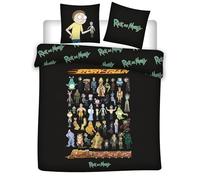 Aymax- Parure de lit en Coton Rick et Morty 100% Coton, Housse de Couette réversible 2P 240x220+2taies 65x65cm